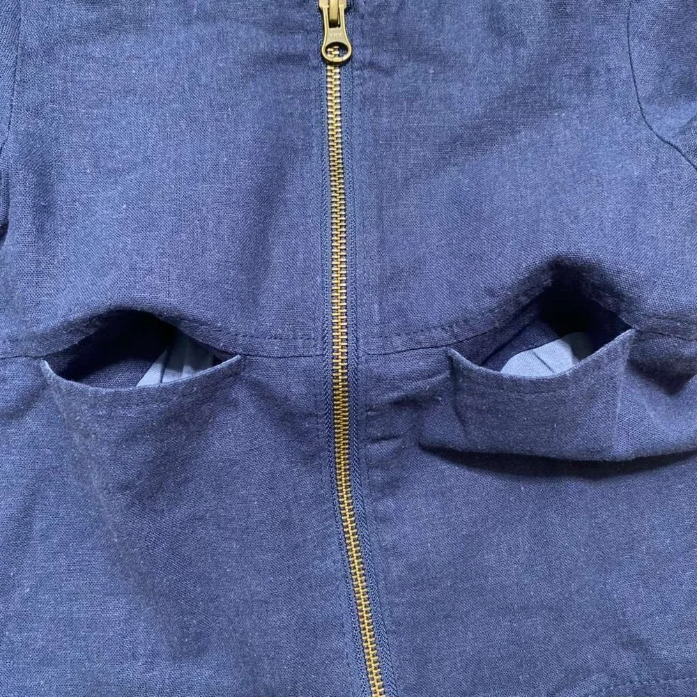 Old Navy Toddler Girls Linen Blend Full Zip Jacket Size 18-24M‎ Blue